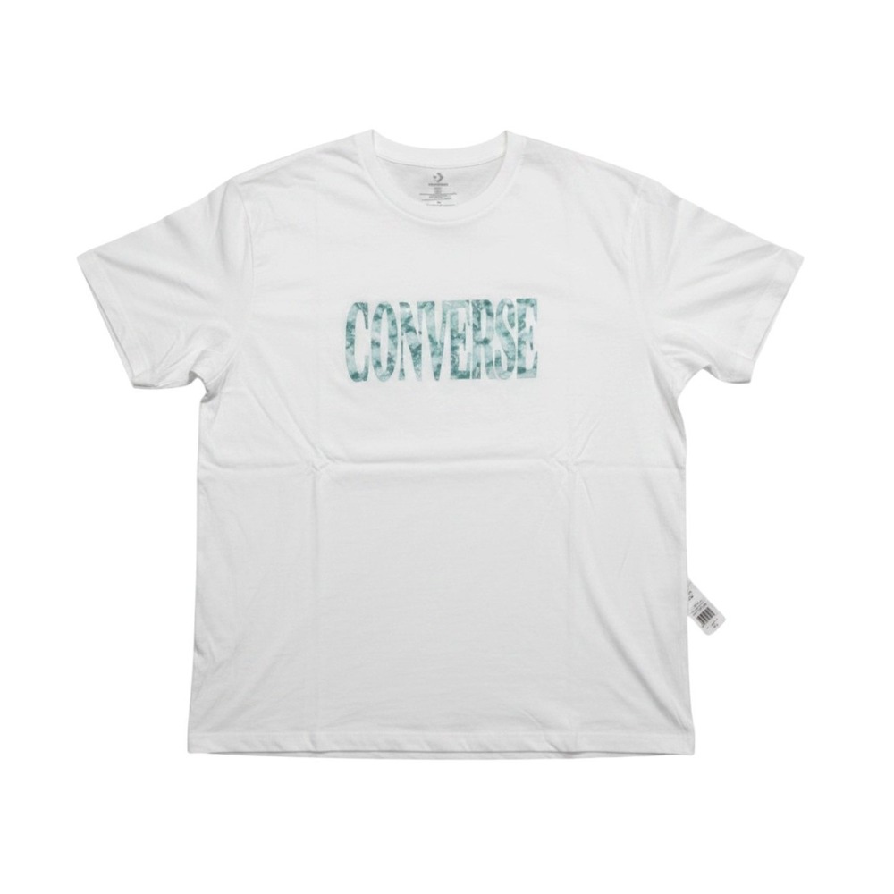 Converse Tie Dye Logo Graphic Tee White Green Cotton Knit Short Sleeve XXL
